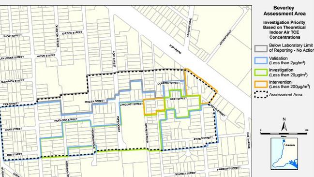 A map showing the area in Beverley under investigation.