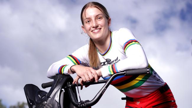 Teya Rufus BMX racing, near the Anna Meares Velodrome, Sleeman Sports Complex, on Thursday 5th December 2024 - Photo Steve Pohlner