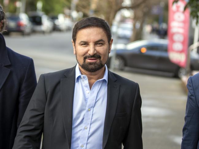 Jean Nassif is wanted by NSW Police over allegations of $150 million fraudulent dealings. He is pictured leaving Burwood Local Court in 2022 after allegations he assaulted his then wife Nissy were dismissed because she was overseas and couldn’t give evidence. Picture: Liam Mendes / The Australian