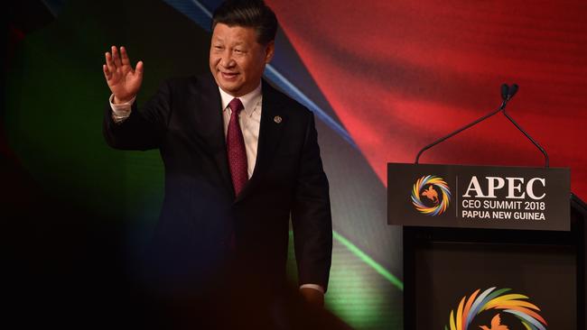 Chinese President Xi Jinpingat the CEO Summit of the APEC forum in Port Moresby. Picture: AFP