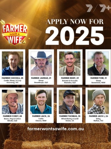 Farmers on the new season of Farmer Wants a Wife in 2025. Picture: Seven Media/NCA