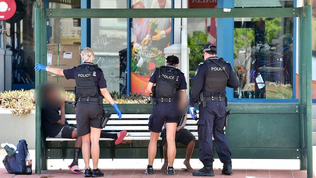 Juveniles chroming outside MP Aaron Harper's office. Picture: Shae Beplate