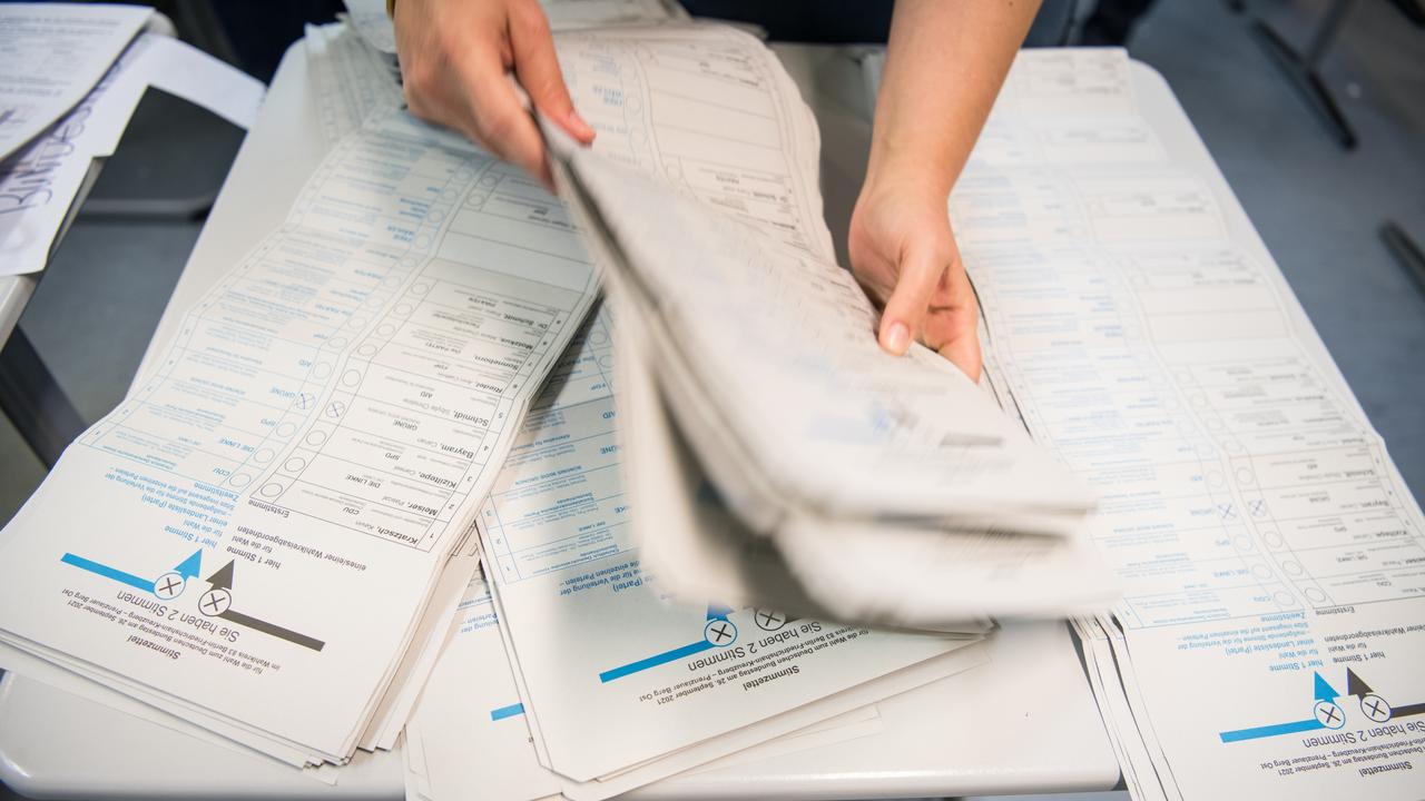 Volunteers count votes for the federal parliamentary elections in Berlin, Germany. Picture: Steffi Loos/Getty Images