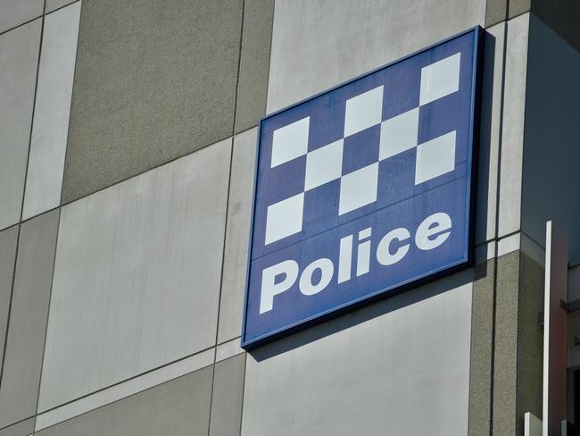 'Police' signage is seen at the Police Headquarters on Angas Street in Adelaide, Monday, April 2, 2018. (AAP Image/Morgan Sette) NO ARCHIVING