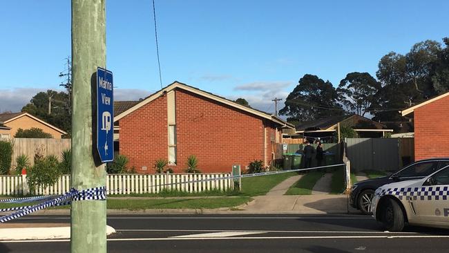 Police tape at the scene of a fatal stabbing in Hastings. Picture: David Hurley