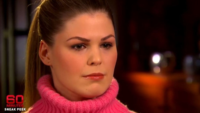 Belle Gibson appeared on 60 Minutes to apologise for faking having brain cancer. Picture: 60 Minutes