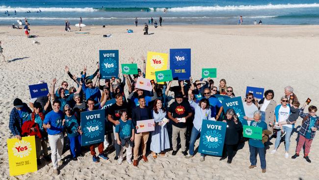 Noel Pearson features in a group photograph at North Bondi on Sunday. Picture: Nikki Short