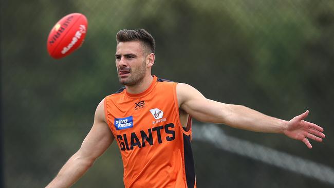 Stephen Coniglio at Giants pre-season training. Picture: Phil Hillyard