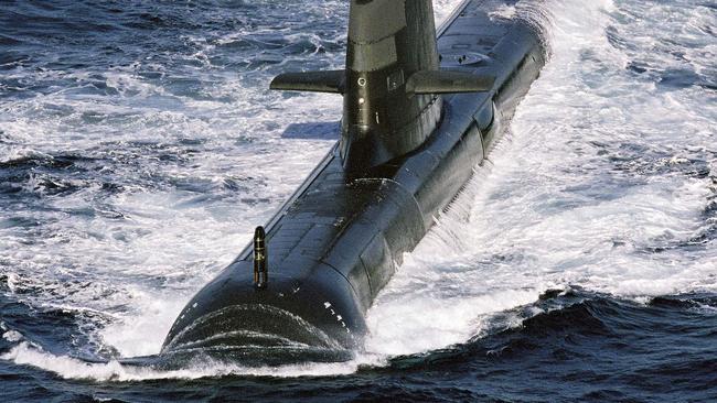 Collins Class Submarine, HMAS Sheean at sea in the Western Australia Exercise Area.