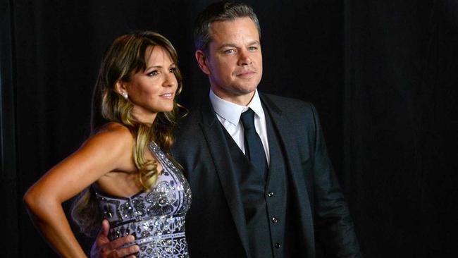 Matt Damon and wife, Luciana Barroso, arrive at the "Jason Bourne" Las Vegas film premiere at The Coliseum at Caesars Palace on Monday, July 18, 2016 in Las Vegas. (Photo by Al Powers/Powers Imagery/Invision/AP). Picture: Powers Imagery