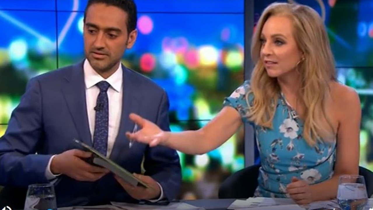 Hosts Waleed Aly and Carrie Bickmore were eager to see the drawing. Picture: The Sunday Project