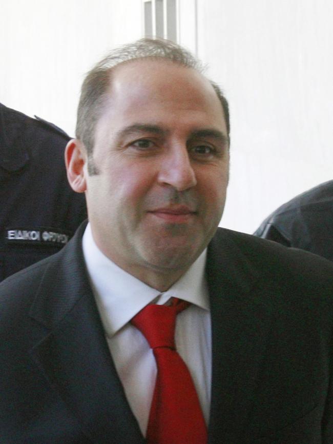 Mokbel arrives at an Athens court in 2008. Picture: AP/Thanassis Stavrakis