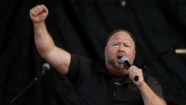 US far-right radio show Alex Jones. Picture: AFP.