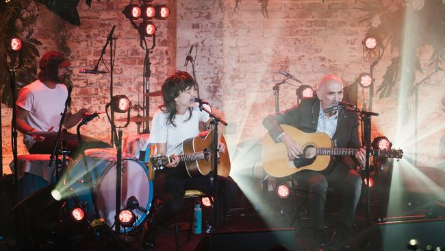 Courtney Barnett brought Paul Kelly on stage for her MTV Unplugged gig. Picture: Supplied