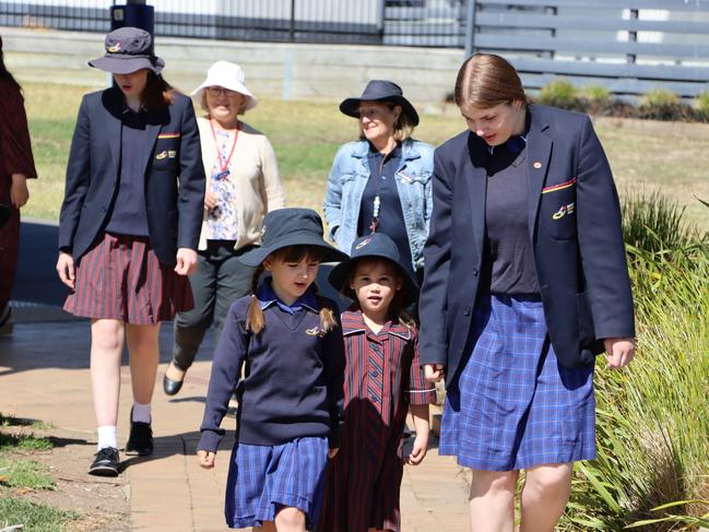 Ballarat Christian College preps started their first morning with Year 12 buddies. Picture: Ballarat Christian College