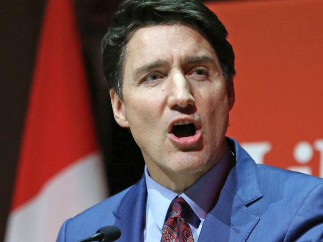 Canada's Prime Minister Justin Trudeau speaks to donors during the Laurier Club Holiday Party at the Canadian Museum of History in Gatineau, Quebec, on December 16, 2024. (Photo by Dave Chan / AFP)