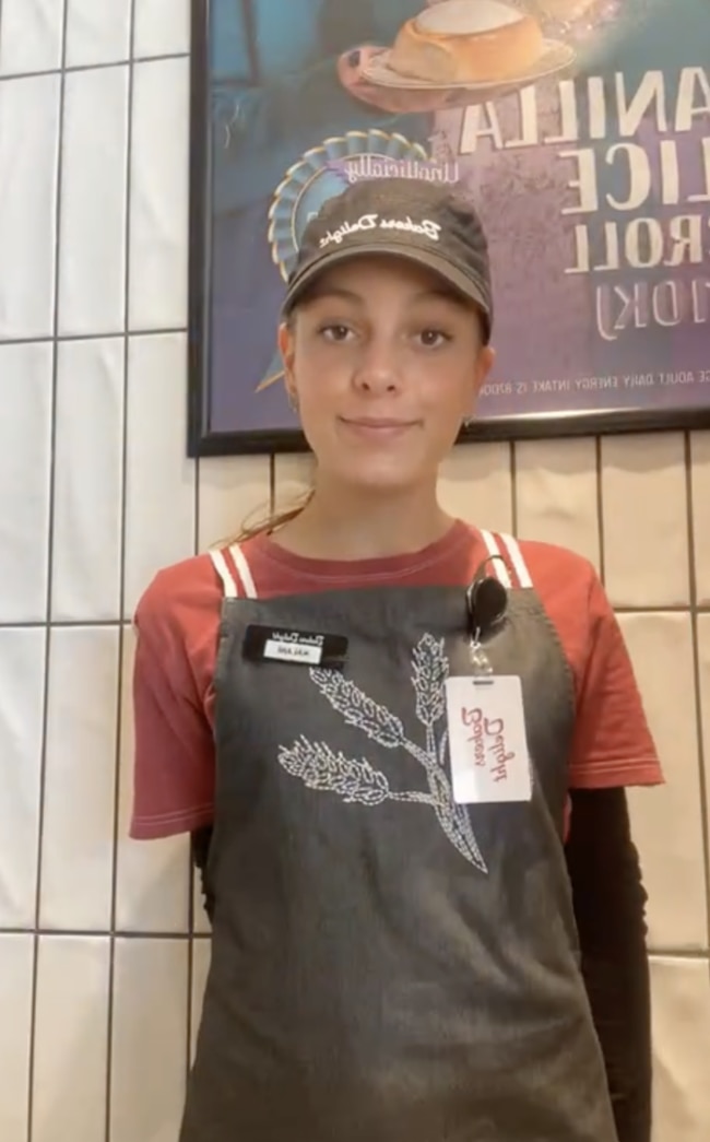 Kalani, 14, has saved $9000 through working at Bakers Delight. Picture: Supplied