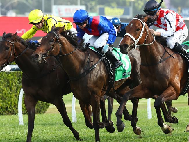 SYDNEY, AUSTRALIA - OCTOBER 21: Kathy O'hara riding Palmetto wins Race 8 Five Diamonds Prelude during the Spring Wild Card Day - Sydney Racing at Royal Randwick Racecourse on October 21, 2023 in Sydney, Australia. (Photo by Jeremy Ng/Getty Images)