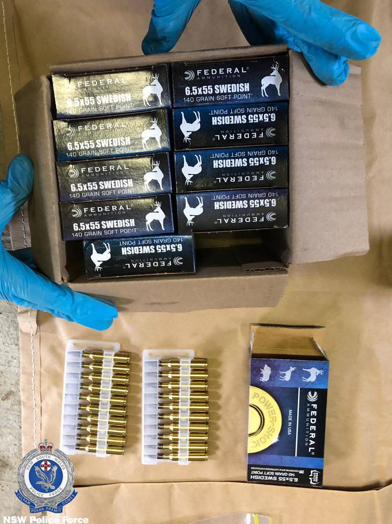 Ammunition allegedly found during a search of a Mt Annan property. Picture: NSW Police