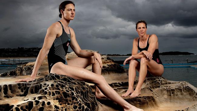 Cate and Bronte Campbell at Dee Why Beach in March Picture. Phil Hillyard