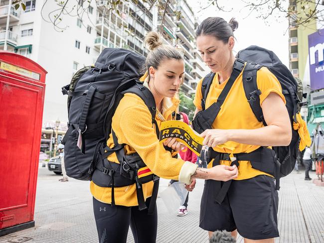 Amazing Race Australia contestants Chloe Logarzo and Emily Gielnik. Picture: Supplied