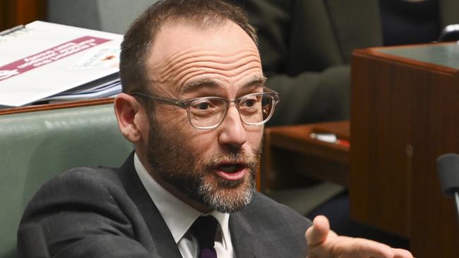 Greens Leader Adam Bandt had asked the minister about carbon dioxide during Question Time. Picture: NCA NewsWire / Martin Ollman