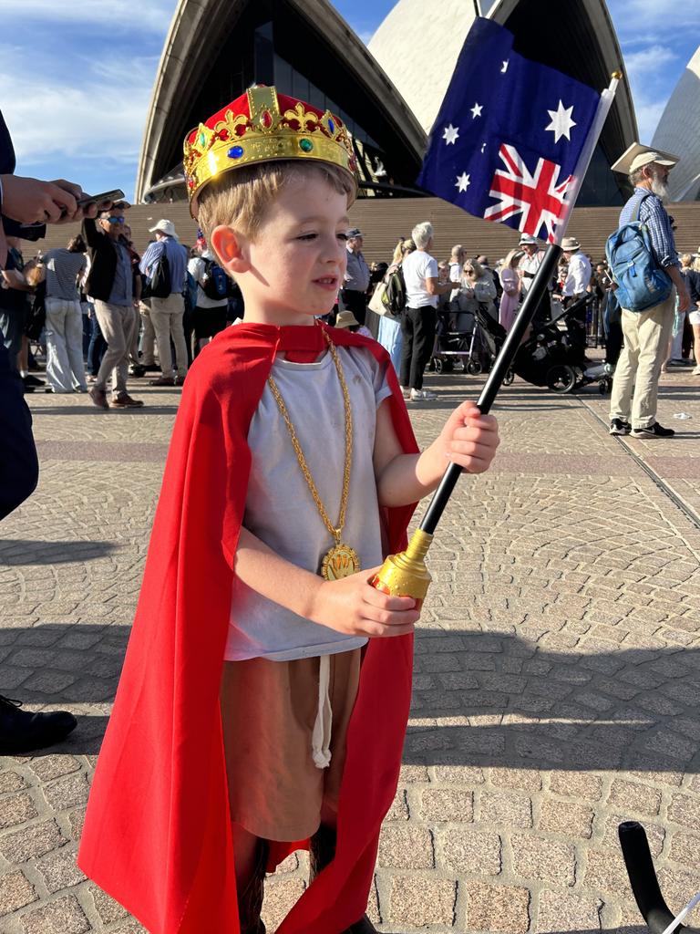 Louie Magee-Scannell got dressed up to mee King Charles. Picture: Adelaide Lang / NewsWire