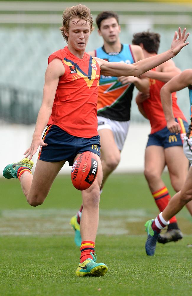 South Australia’s Jack Lukosius in action against the Allies. Picture: ROGER WYMAN