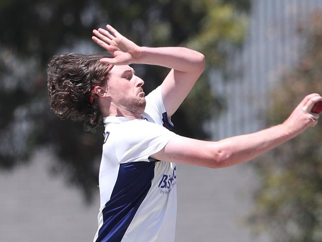 Lara's Mitch Heywood bowling. GCA2 match between Bell Park and Lara at Hamlyn Park. Picture: Alan Barber