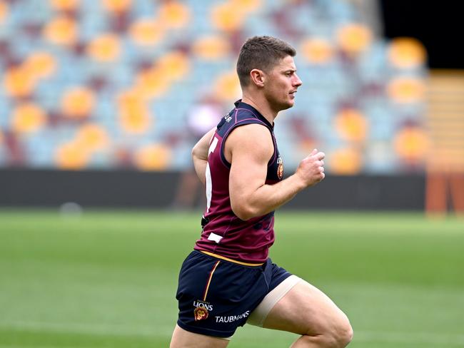 Zorko prepares for Brisbane’s battle against Richmond. Picture: Bradley Kanaris/Getty Images