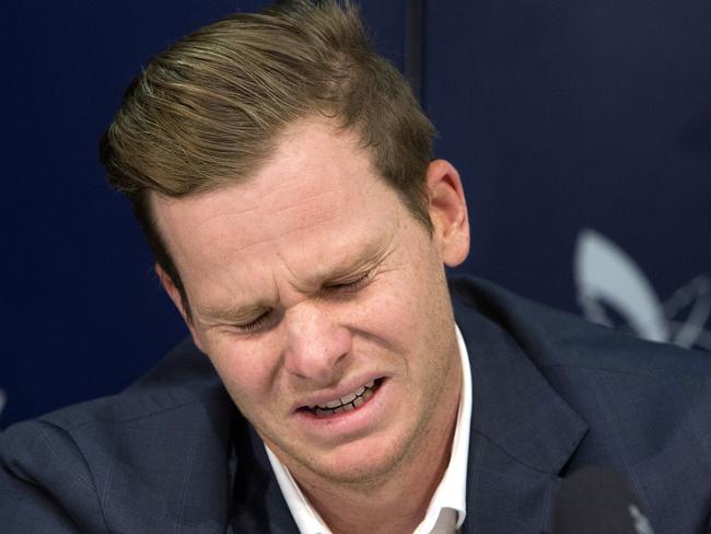 Test captain Steve Smith is just 28, but has lost his job, his reputation, his livelihood, and millions of dollar in sponsorships for turning a blind eye to a plot to tamper with a ball. Picture: AP