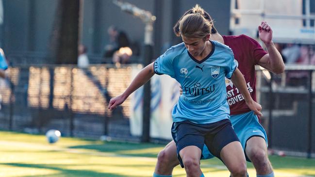 Cameron Peupion in action at a Sydney FC Academy training. Pic: Jamie Castaneda.