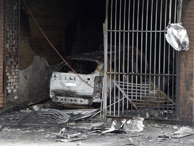 A car was rammed through the front of the store. Picture: Andrew Henshaw