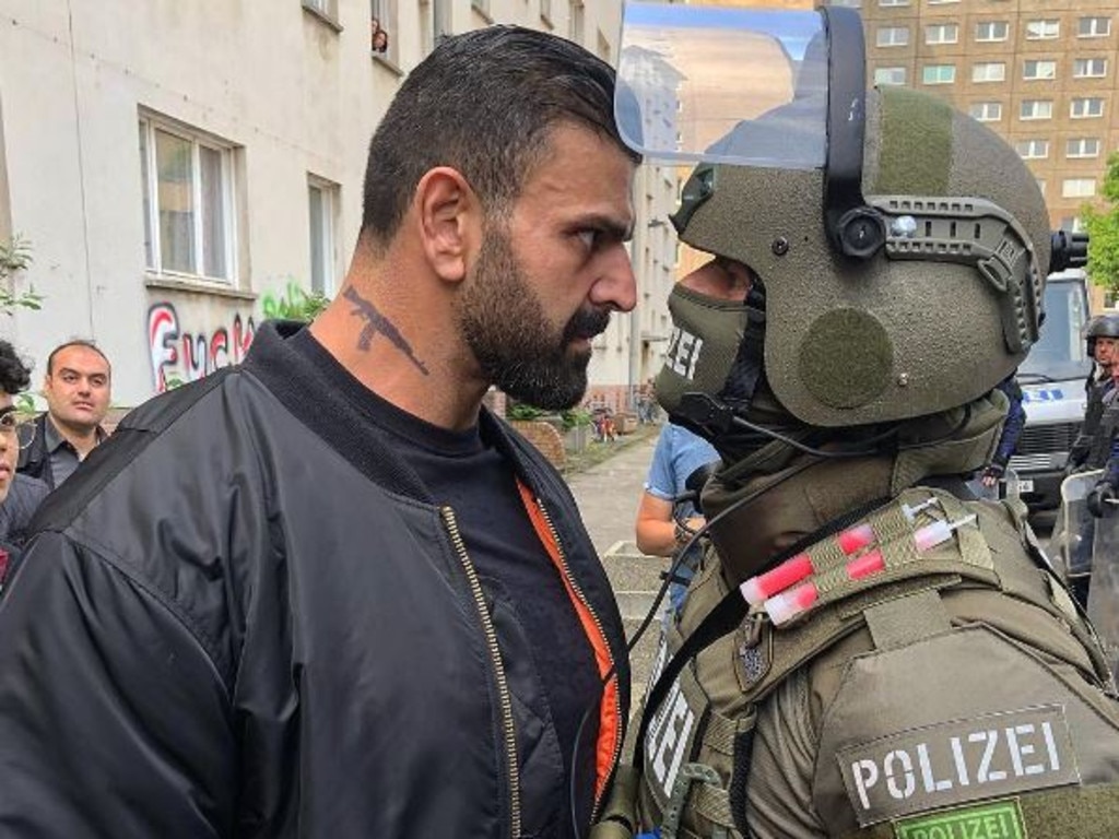 Pirbazari on the set of German Netflix show Dogs of Berlin. Photo: Instagram