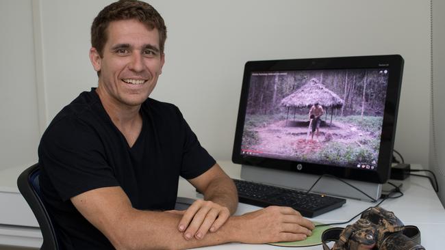 John Plant edits his videos at home where he lives with his parents in the suburbs of Cairns. Picture: Marc McCormack