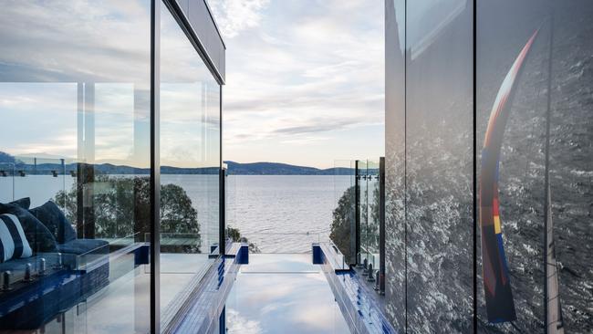 The lap pool between the new luxurious apartments in Battery Point in Hobart called The Finish LIne. For TasWeekend travel story. ONE-TIME USE ONLY MUST CREDIT ADAM GIBSON