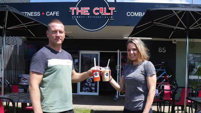 Troy Manning and Sue Hannah from the Cult Combat, Fitness and Cafe have expanded their business to include a cafe and virtual cycling. Picture: Peter Carruthers