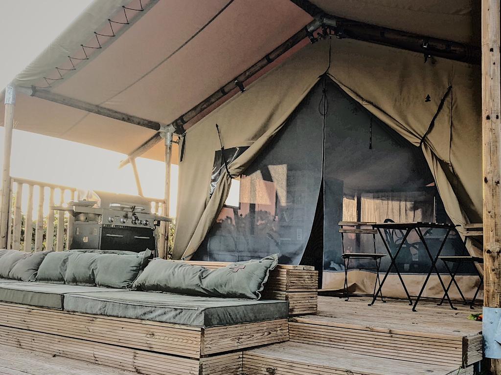 The Nashdale Lane glamping tents are a few steps to the vineyard's cellar door.