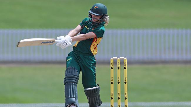 Nicola Carey will leave a hole in Tasmania’s line up against NSW. Picture: LUKE BOWDEN