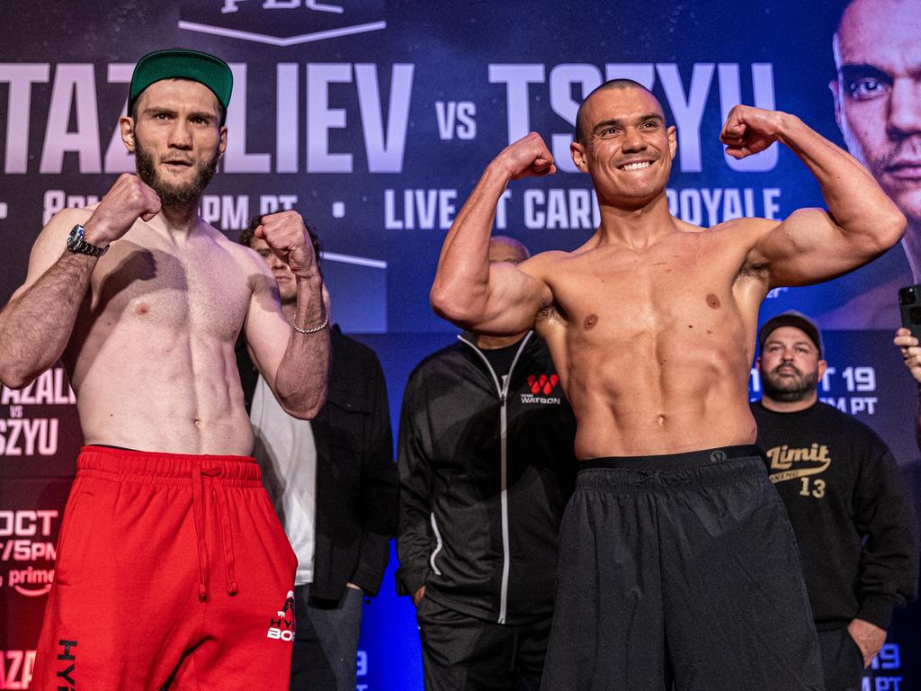 Tim Tszyu and Bakhram Murtazaliev both weighed in at 165 pounds. Picture: No Limit Boxing