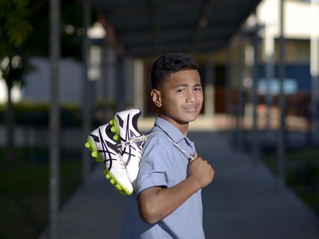 Robert Toia at age 11 after being selected in the Queensland School Boys team. picture: Bradley Cooper
