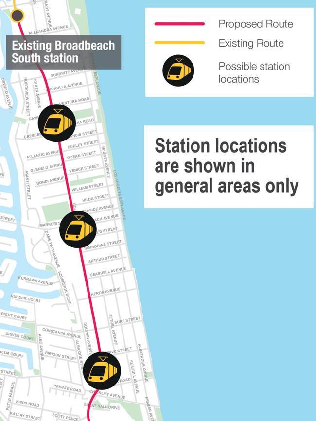 Stations on the Light Rail’s third stage.