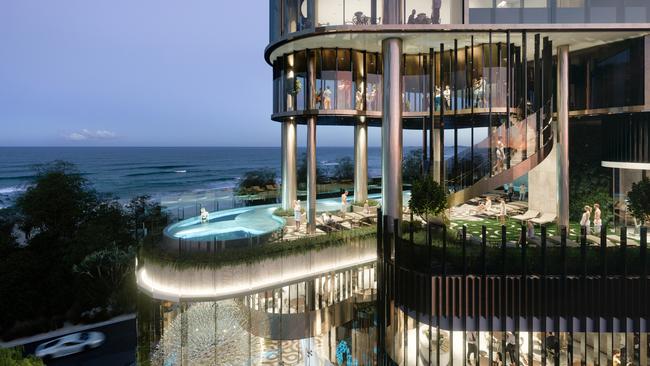 An artist impressions of the proposed Aquis Hotel planned for Main Beach.