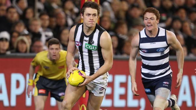 Darcy Moore intercepted superbly against the Cats. Pic: Michael Klein.