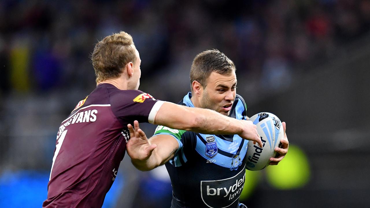 Graham (right) has also starred in the Origin arena for NSW, even filling in at halfback for Nathan Cleary in 2019. Picture: AAP.