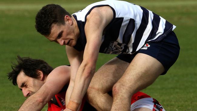 Zach Smedley in action for Macedon. Picture: Hamish Blair