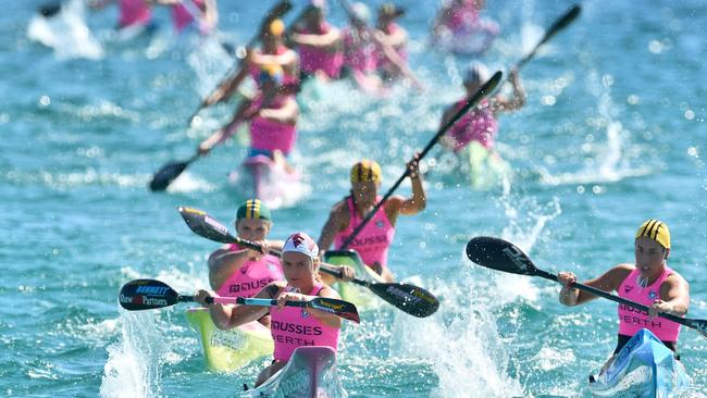 Ironwoman racing at Aussies. Pictures: HarvPix