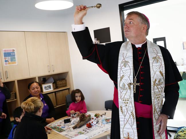 Archbishop Anthony Fisher blesses the facility. Picture: Sam Ruttyn