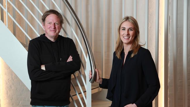 Mike Carden, the founder of enterprise tech company Joyous, and AirTree partner Elicia McDonald. Picture: John Feder