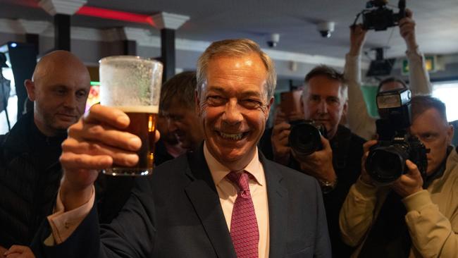 Reform UK party leader Nigel Farage campaigns at Clacton Pier. Picture: Getty Images.